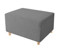 WJHDWYD Funda otomana elástica, Funda Rectangular Cuadrada for reposapiés, otomana Suave de Jacquard, Protector de sofá Lavable Antideslizante for Sala de Estar(Grigio Chiaro,X-Grande)