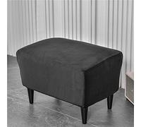WJHDWYD Funda otomana Rectangular elástica de Terciopelo Suave, Funda for Taburete de Color sólido, for Taburete otomano, Lavable Sala de Estar y Dormitorio(Nero)