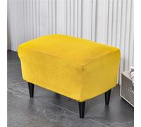 WJHDWYD Funda otomana Rectangular elástica de Terciopelo Suave, Funda for Taburete de Color sólido, for Taburete otomano, Lavable Sala de Estar y Dormitorio(Giallo)