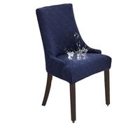 WJHDWYD Fundas Impermeables for sillas Laterales con Respaldo de Orejas, Fundas elásticas for sillas de Comedor, Funda Protectora extraíble for sillón(Bleu Marine,Lot de 1)