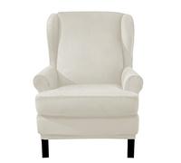 WJHDWYD Terciopelo Funda de Sillón Funda Orejero elástica, Cubre Sillón Relax, Cojín Independiente 1 Plaza(Blanco)