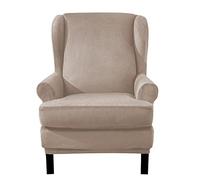 WJHDWYD Terciopelo Funda de Sillón Funda Orejero elástica, Cubre Sillón Relax, Cojín Independiente 1 Plaza(Color Arena)