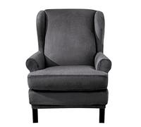 WJHDWYD Terciopelo Funda de Sillón Funda Orejero elástica, Cubre Sillón Relax, Cojín Independiente 1 Plaza(Gris)