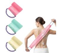 WJIAAA 3 esponjas de red africanas con asas, limpiador de espalda para exfoliación de ducha, esponja exfoliante africana auténtica y elástica, esponja exfoliante para la espalda, esponjas de lavado