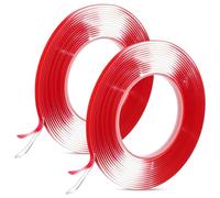 WJIAAA Cinta de silicona autoadhesiva, 2 rollos de cinta de silicona transparente de 6 mm x 2 mm (0,24" x 0,08"), no deja marcas, cinta de sellado para placa de cristal para estufa de chimenea, placa