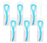 WJIAAA Lote de 300 soportes de hilo dental para puentes e implantes, hilo azul para puentes Threder, 6 cajas recargables de 50 unidades
