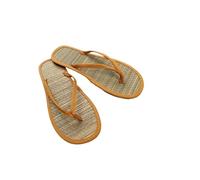 WJIAYAO Chanclas Tejidas de Paja para Mujer Zapatillas De Paja For Mujer, Chanclas Planas con Correa, Tejido De Ratán Y Hierba, Cómodas Zapatillas De Casa For Verano(Orange,40)