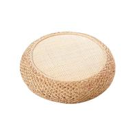 WJIAYAO Cojín de Meditación Puf de Paja Tejido, Estera Tatami, Cojines Redondos for el Suelo, cojín meditación ratán, Asientos cómodos Yoga(Type2,50x50cm)