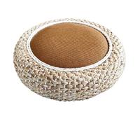 WJIAYAO Cojín de Meditación Puf de Paja Tejido, Estera Tatami, Cojines Redondos for el Suelo, cojín meditación ratán, Asientos cómodos Yoga(Type3,50x50cm)