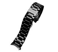WJIAYAO Correa de reloj de metal Correa de reloj acero inoxidable for hombre, correa liberación rápida, pulsera cadena metal(C Black,18mm)