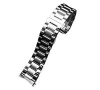 WJIAYAO Correa de reloj de metal Correa de reloj acero inoxidable for hombre, correa liberación rápida, pulsera cadena metal(C Silver,18mm)