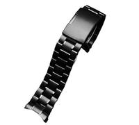 WJIAYAO Correa de reloj de metal Correa de reloj acero inoxidable for hombre, correa liberación rápida, pulsera cadena metal(B Black,18mm)