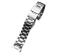 WJIAYAO Correa de reloj de metal Correa de reloj acero inoxidable for hombre, correa liberación rápida, pulsera cadena metal(A Silver,24mm)