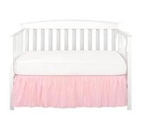 WJIAYAO Faldón de Cuna Falda de Cuna, sábanas Blancas, Volantes, Accesorio for habitación Infantil, Colcha for niños pequeños(Pink,60x 120 x 36 cm)