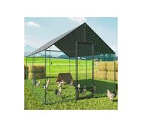 WJIAYAO Gallinero de Metal Gallinero metálico Grande for Exteriores, con Entrada for Aves y Cubierta(Size3)