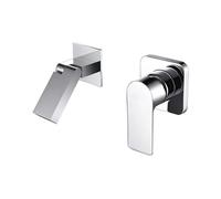 WJIAYAO Grifos de Pared para bañera Grifo de Lavabo de latón Oculto, Color Gris Metalizado, for Pared, con Salida Plegable Oculta for Agua Caliente y fría.(White)