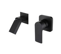 WJIAYAO Grifos de Pared para bañera Grifo de Lavabo de latón Oculto, Color Gris Metalizado, for Pared, con Salida Plegable Oculta for Agua Caliente y fría.(Black)
