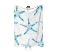 WJIAYAO Manta de Playa Manta con patrón de Estrellas mar, diseño océano for decoración Dormitorio Playa