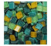 WJIAYAO Mosaicos 50 Uds DIY Mezcla de Colores Brillo Mosaico de Piedras de Vidrio Azulejos de Mosaico guijarros de Vidrio Material Artesanal Rompecabezas for Hacer mosaicos DIY 9 * 9mm(Color 3)
