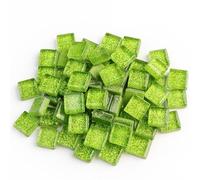 WJIAYAO Mosaicos 50 Uds DIY, Mosaico de Piedras de Cristal con Purpurina Colorida, Azulejos de Mosaico, guijarros de Vidrio, Material Artesanal, Rompecabezas for Hacer mosaicos DIY de 9x9mm(Color 33)