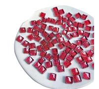 WJIAYAO Mosaicos Azulejos de Mosaico for Manualidades, Color 50 Piezas, Mosaico de Cristal con Purpurina, Forma Cuadrada, decoración del hogar(Red Glitter)