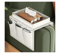 WJIAYAO organizador de cabecera Bolsa de almacenamiento for sofá, organizador reposabrazos for sala estar, control remoto TV, teléfono celular, taza café, pañuelos(Beige)