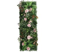 WJIAYAO Paneles de Pared de Césped Artificial Panel de Rosas Artificiales for decoración del hogar, 40 x 120 cm, Cubierto con Estera Paja(Color15)