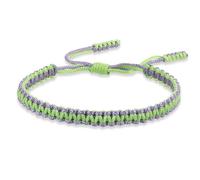 WJIAYAO pulseras cuerda Pulsera de cuerda nailon tejida hecha a mano Multicolor, brazaletes cadena tejidos colores mezclados for hombres y mujeres ajustables(Light Green-Purple)