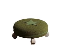 WJIAYAO Taburete bajo con Ruedas Taburete con Ruedas Universal for el hogar, pequeño, de Lana, for Cambiar Zapatos, bajo, silencioso, Antideslizante(Dark Green Star)