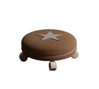 WJIAYAO Taburete bajo con Ruedas Taburete con Ruedas Universal for el hogar, pequeño, de Lana, for Cambiar Zapatos, bajo, silencioso, Antideslizante(Brown Star)
