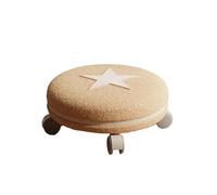 WJIAYAO Taburete bajo con Ruedas Taburete con Ruedas Universal for el hogar, pequeño, de Lana, for Cambiar Zapatos, bajo, silencioso, Antideslizante(Kakhi Star)