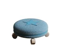 WJIAYAO Taburete bajo con Ruedas Taburete con Ruedas Universal for el hogar, pequeño, de Lana, for Cambiar Zapatos, bajo, silencioso, Antideslizante(Blue Star)