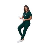 WJIAYAO Uniforme Sanitario Unisex Uniforme médico y de enfermería, Duradero, Dental, pediátrico, Secado rápido, for Servicios atención médica(Color 1,XXL)