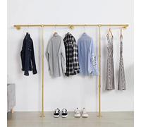 WJJAYY Perchero industrial de tubería montado en la pared, perchero industrial de tuberías, estante de ropa montado en la pared, cinco bases, adecuado para exhibición y almacenamiento de ropa (80.7