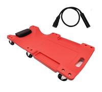 WJJKJH Camilla de mecánico Camilla Mecánica De Perfil Bajo, Resistente, De Plástico Moldeado por Soplado, con Reposacabezas Acolchado, 6 Ruedas Giratorias Y Capacidad De 136 Kg(Red,102x48x12cm)