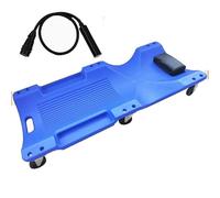 WJJKJH Camilla de mecánico Camilla Mecánica De Perfil Bajo, Resistente, De Plástico Moldeado por Soplado, con Reposacabezas Acolchado, 6 Ruedas Giratorias Y Capacidad De 136 Kg(Blue,92x43x12cm)