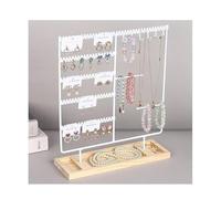 WJJKJH joyero, Jewelry Organizer Stand, Jewelry Holder, 4 Tier Earring Holder with 140 Holes Necklace Organizer for Necklace Bracelet Earring Ring(White)