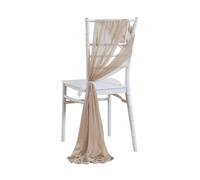 WJLYDM 10/50Pcs 17x250cm Chiffon Chair Sashes 2PCS/Set Sage Pink Ivory Sash Wedding Covers Ribbon Party Aisle Decor para Bodas, Banquetes, Fiestas, Eventos De Hotel(Light Brown,10 pcs)
