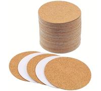 WJLYDM 20-60 láminas de corcho autoadhesivas for posavasos bricolaje, base redonda, tapete, for decoración pared y manualidades(60Pcs)