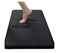 WJLYDM Absorbent Bathroom Mat Memory Foam Bathroom Rug Toilet Mat Bathroom Floor Mat Thick Soft Carpet Non-Slip Door Foot Rugs(Black-01,61x91cm (24x36 Inch))