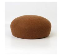 WJLYDM Boina estampada de fieltro 100% lana for otoño e invierno. tipo pan/calabaza for mujer. Sombrero pillbox pintor for hombre y(Dark camel A)