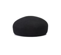 WJLYDM Boina estampada de fieltro 100% lana for otoño e invierno. tipo pan/calabaza for mujer. Sombrero pillbox pintor for hombre y(Black A)