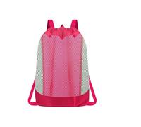 WJLYDM Bolsa de playa con cordón, mochila organizadora multifuncional malla for arenero, toallas, trajes baño y refrigerios(Pink)