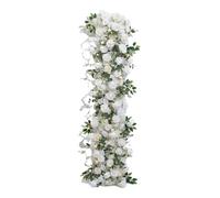 WJLYDM Camino de Flores Artificiales for decoración de Bodas, arreglos Florales, Accesorios de Fondo, Camino de Flores for Mesa, decoración Floral for Eventos y Fiestas(White,45x100cm)