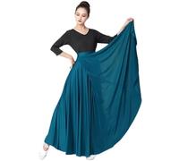 WJLYDM Falda Flamenca for Mujer, Vestido Largo de Danza española, Falda con Vuelo Grande, Color Degradado, Ropa Gitana Rendimiento(Dark Blue,540Degree 90cm)
