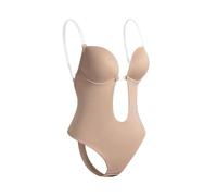 WJLYDM Mujer Prenda modeladora de Cuerpo Completo Sujetador sin Espalda Body Tanga Moldeador Invisible Control de Barriga Fajas Vaina Ropa Interior Adelgazante(Beige,M)