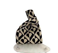 WJLYDM Nudo Bolsa De MuñEca Bolso de Punto de Punto Bolso de Mano de Amor de Alta Capacidad Bolso de muñeca con Nudo para Mujeres NiñAs(Black)