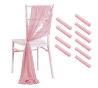 WJLYDM Set of 10 Like Chiffon Chair Sashes Wedding Decoration For Aisle Decorations Party Banquet Event Baby Shower，17x250cm Long para Bodas, Banquetes, Fiestas, Eventos De Hotel(Pink2)