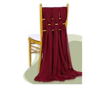 WJLYDM Set of 2 Chiffon Chair Sashes Wedding Decoration 30x300cm Knot Bands For Party Banquet Event Baby Shower Decors para Bodas, Banquetes, Fiestas, Eventos De Hotel(Burgundy)