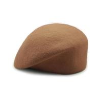 WJLYDM Sombrero cloché de lana, gorra estilo repartidor periódicos, boina elegante for mujer, tipo pillbox, sombrero fedora fieltro(Dark khaki)